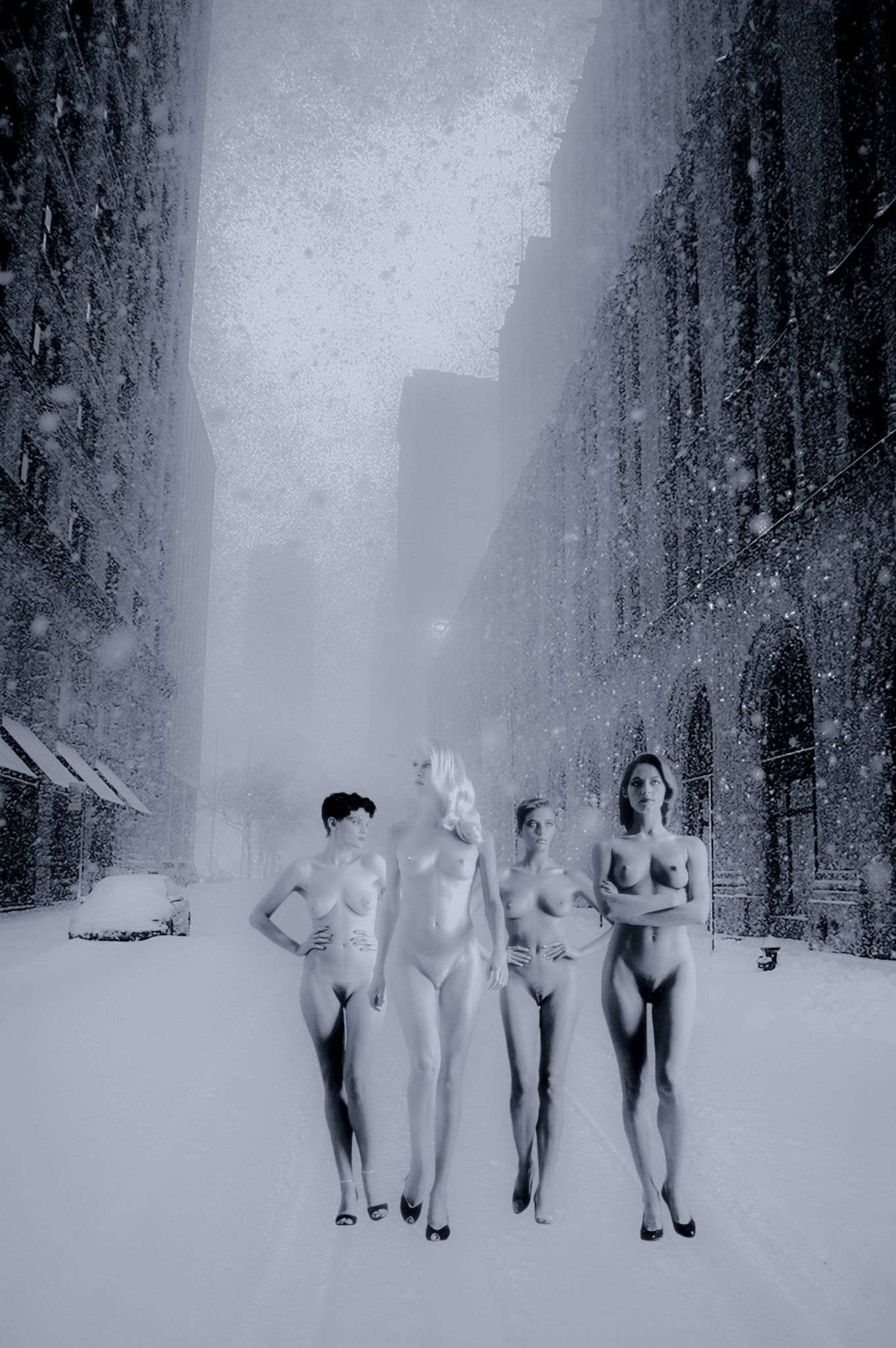 Naked in the snow